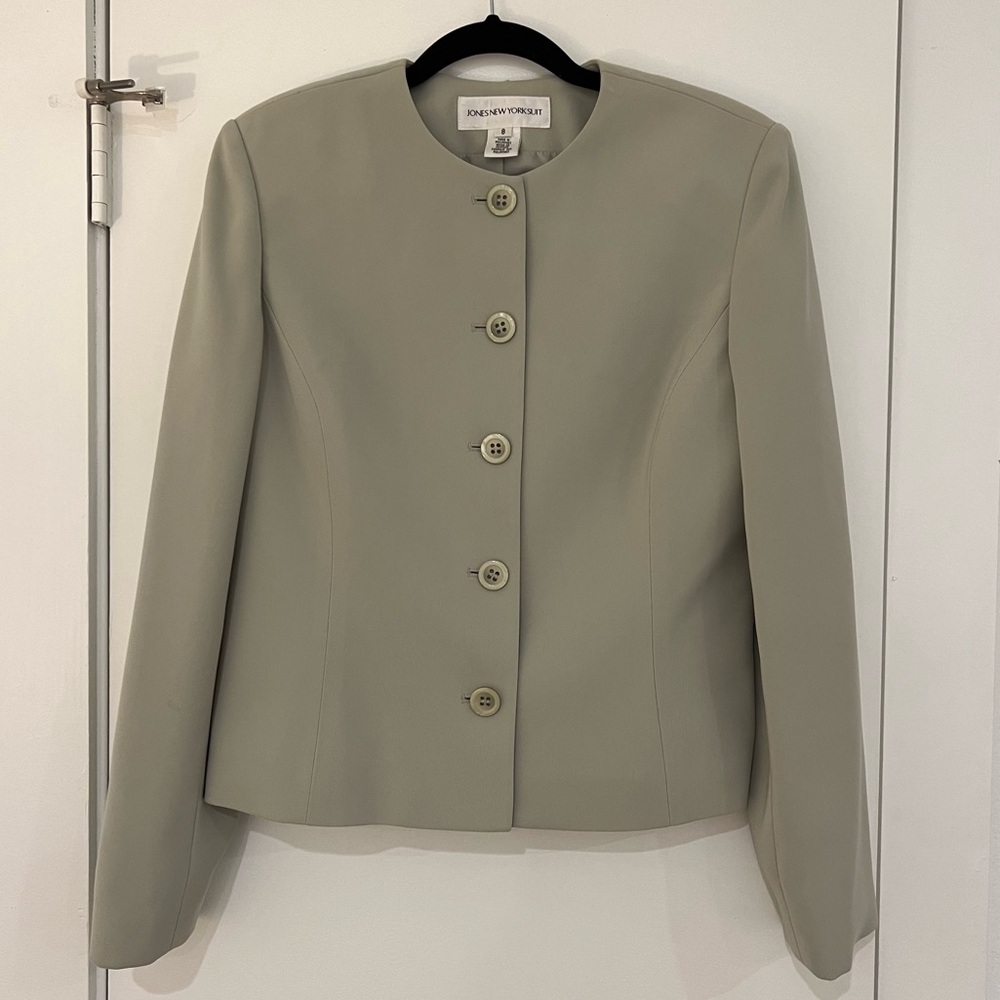 Vintage Seafoam Green Fitted Button Up Jacket